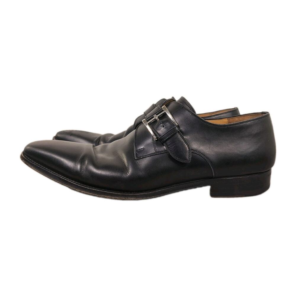 Magnanni Marco II Shoes Mens 12 Black Leather Monk Strap Designer Made In Spain